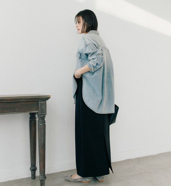  「【ストレスフリー/シーズンレス】ストレッチダンボールIラインスカート」|スカート|