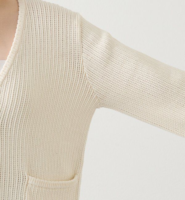 「ノーカラーニットジャケット」|カーディガン|