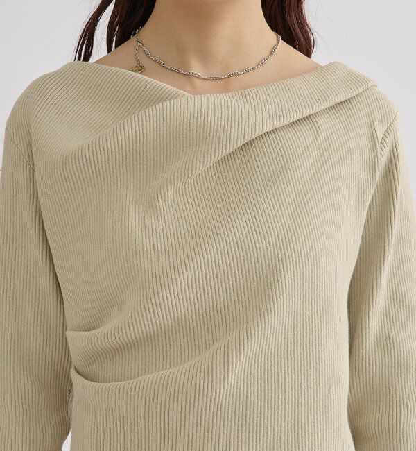  「オフショルリブニット」|ニット・セーター|