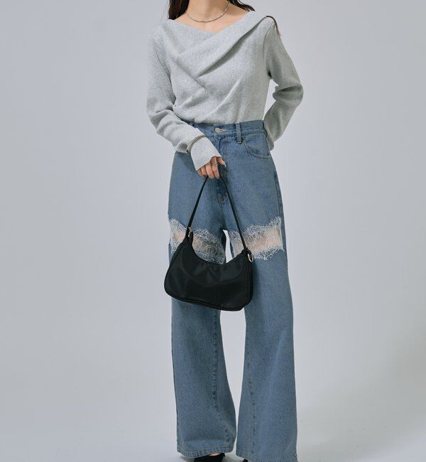  「オフショルリブニット」|ニット・セーター|