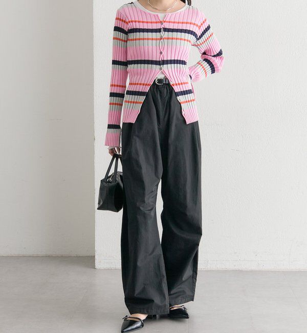  「ラウンドスリットリブカーディガン」|カーディガン|