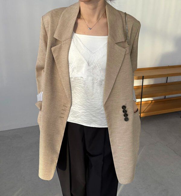  「【サイズ展開あり】〈C.L〉リネンタッチテーラードジャケット」|テーラードジャケット|