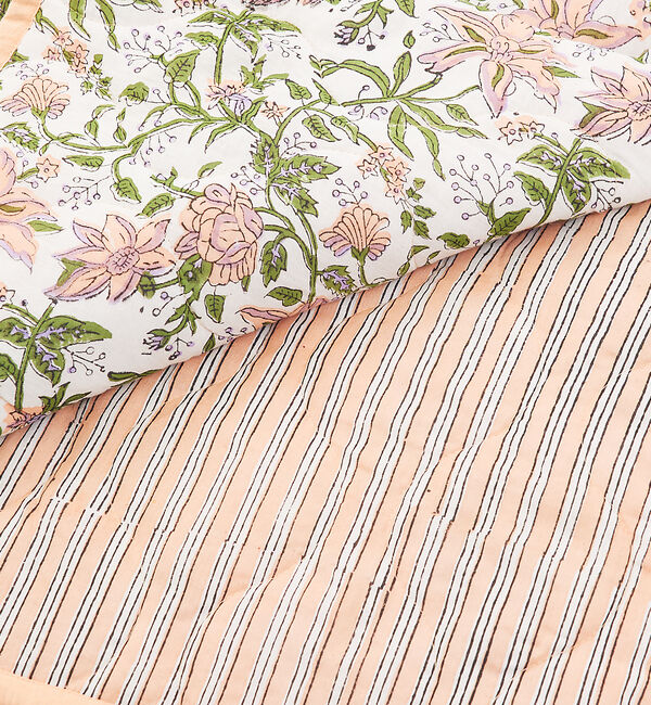 collex「ブロックプリント キルトブランケット 140&times;200」|ブランケット|