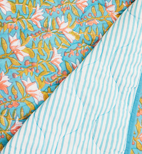 collex「ブロックプリント キルトブランケット 140&times;200」|ブランケット|