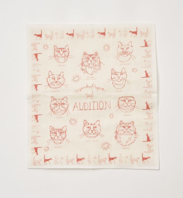 collex「【＋HAyU fabric】猫柄 蚊帳織りふきん」|食器・キッチングッズ|