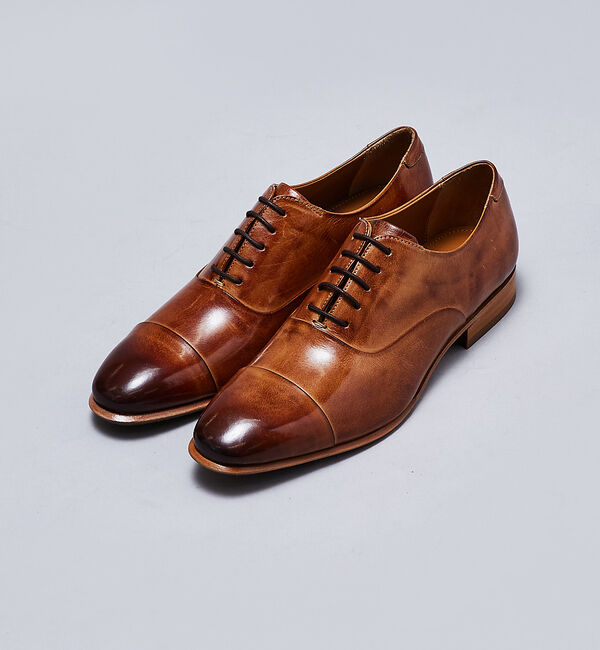 alfredoBANNISTER「セミスクエア オックスフォード 内羽根ストレートチップ ビジネスシューズ」|ビジネス・ドレスシューズ|キャメル