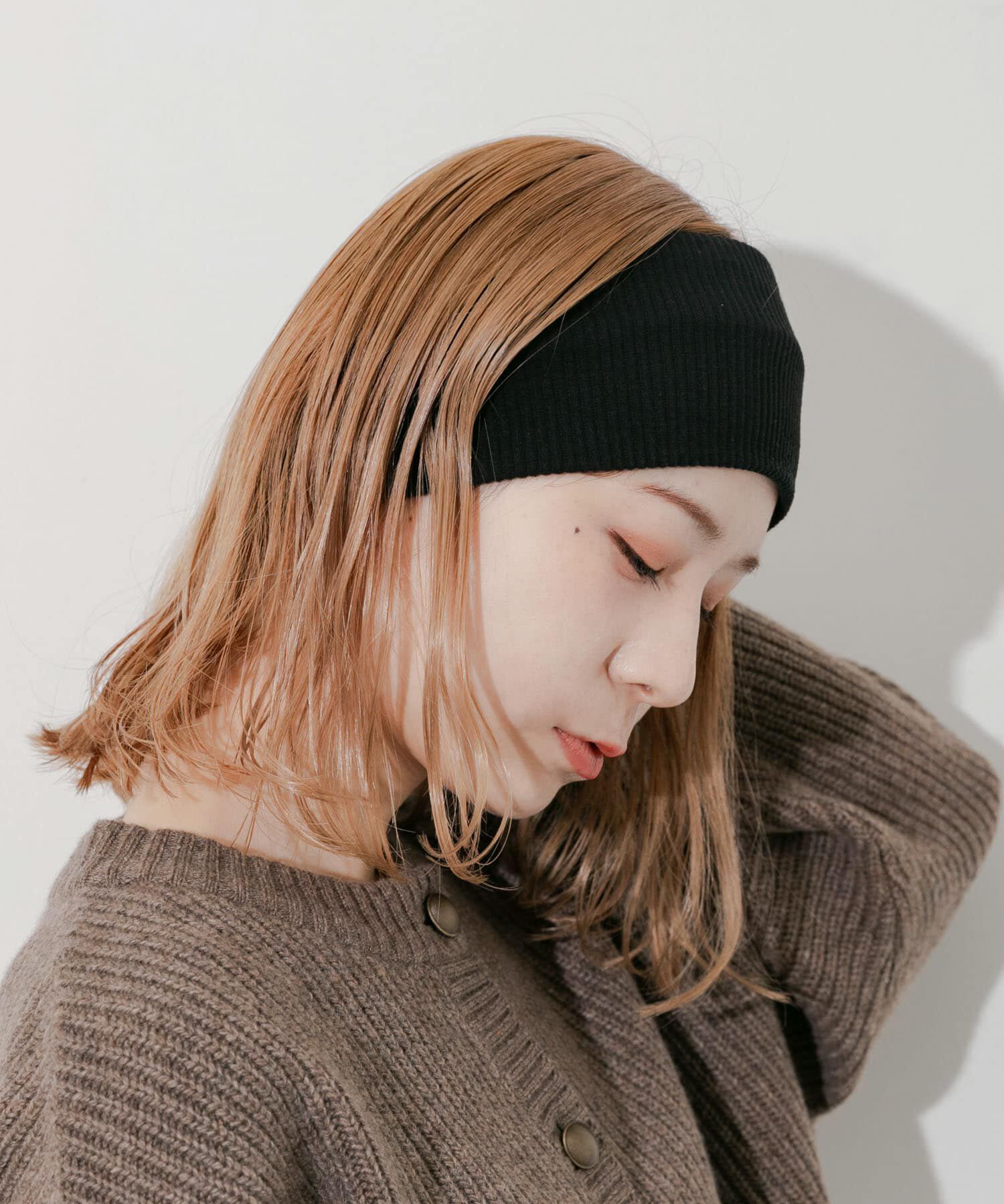 SMELLY「リブワイドヘアバンド」|ヘアバンド|ブラック
