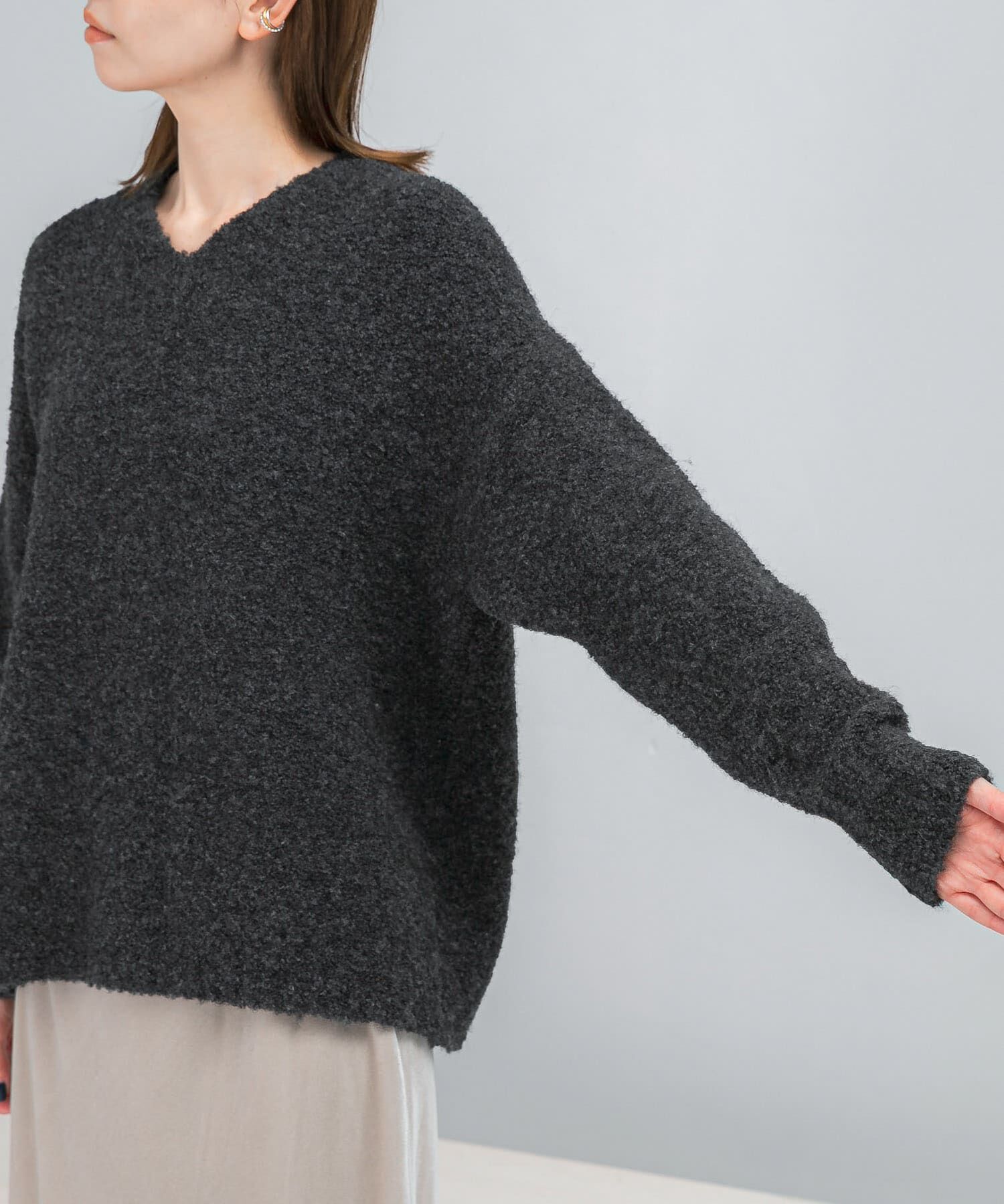 URBAN RESEARCH ROSSO「『WEB限定』Vネックカーブスリーブニット」|ニット・セーター|