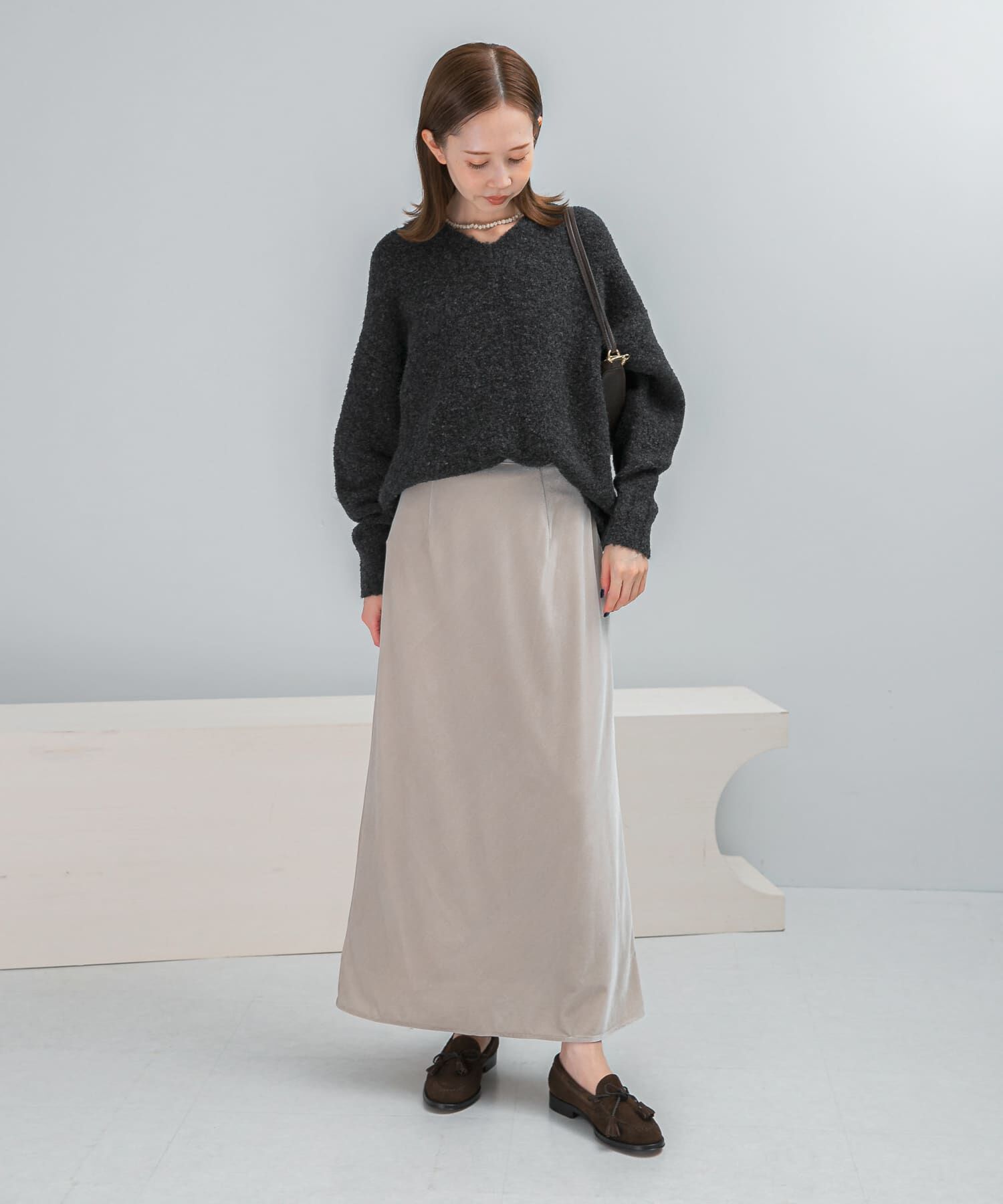 URBAN RESEARCH ROSSO「『WEB限定』Vネックカーブスリーブニット」|ニット・セーター|