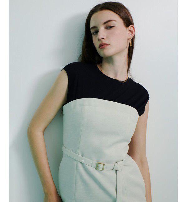 allureville「コンパクトツイルカットコンビワンピース」|ワンピース|