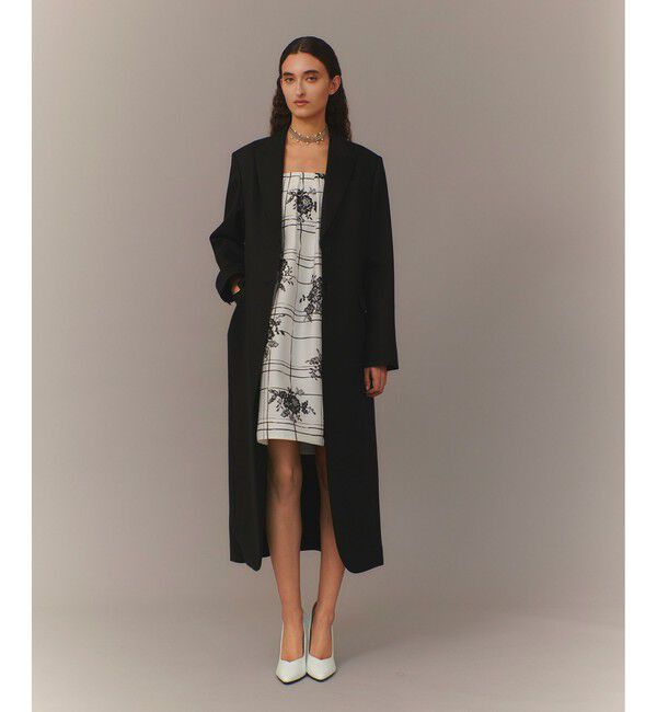 LOULOU WILLOUGHBY「【LOULOU WILLOUGHBY】ビスコースツイルチェスターコート」|ダッフルコート|ブラック