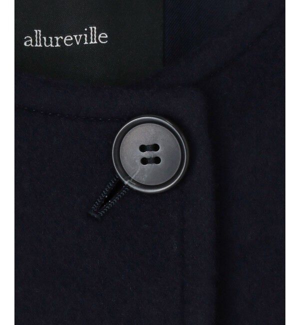 allureville「Wビーバーノーカラーコクーンコート」|ダッフルコート|