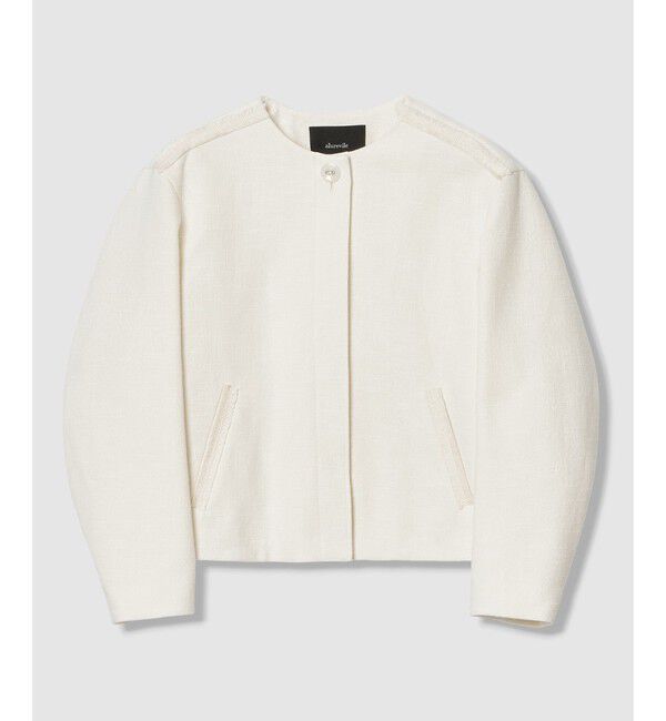 allureville「ミックスツイードノーカラージャケット」|ノーカラージャケット|オフホワイト