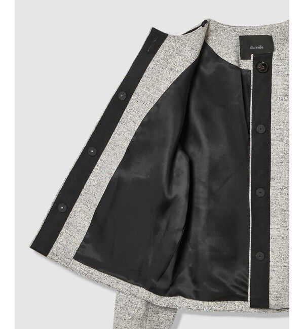 allureville「ミックスツイードノーカラージャケット」|ノーカラージャケット|