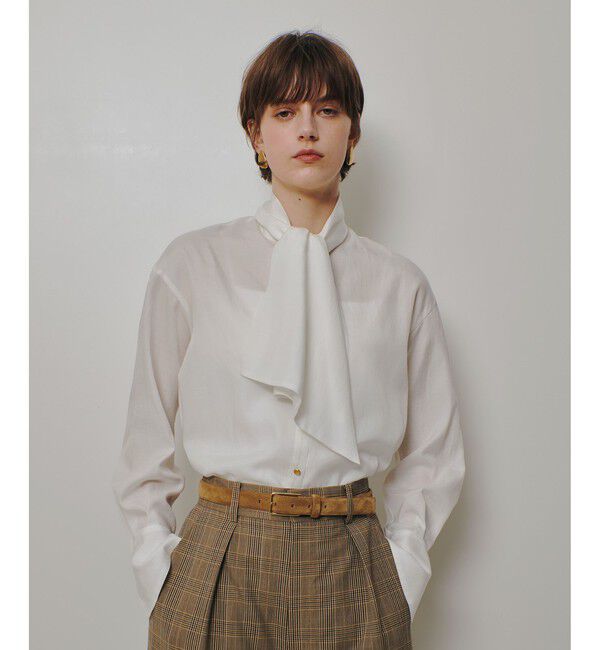 allureville「キュプラコットンビッグタイブラウス」|シャツ・ブラウス|