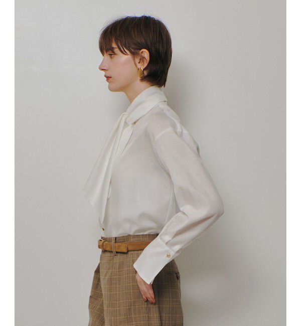 allureville「キュプラコットンビッグタイブラウス」|シャツ・ブラウス|