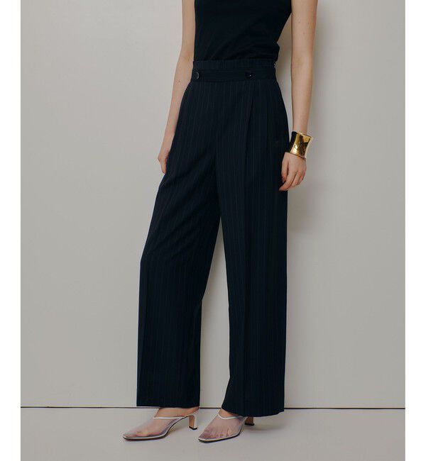 allureville「ＴＷストライプウェストタックパンツ」|チノ|