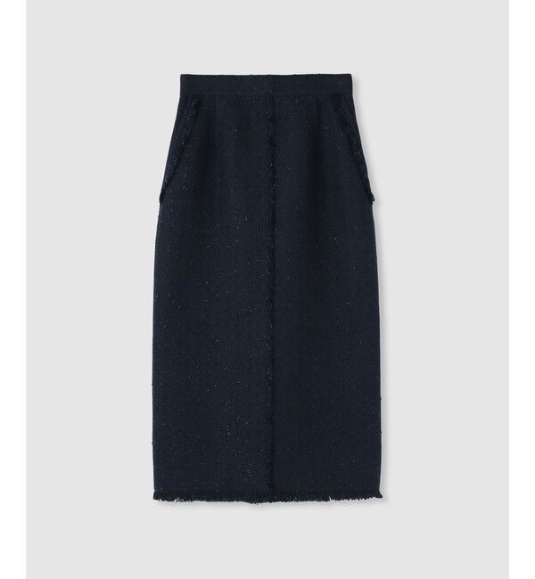 allureville「ニュアンスタイトツィードスカート」|スカート|ネイビー