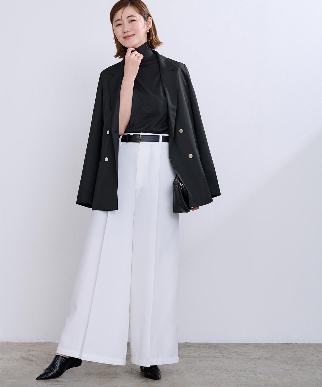 ur's「ハイネックハーフスリーブフィットニット」|ニット・セーター|