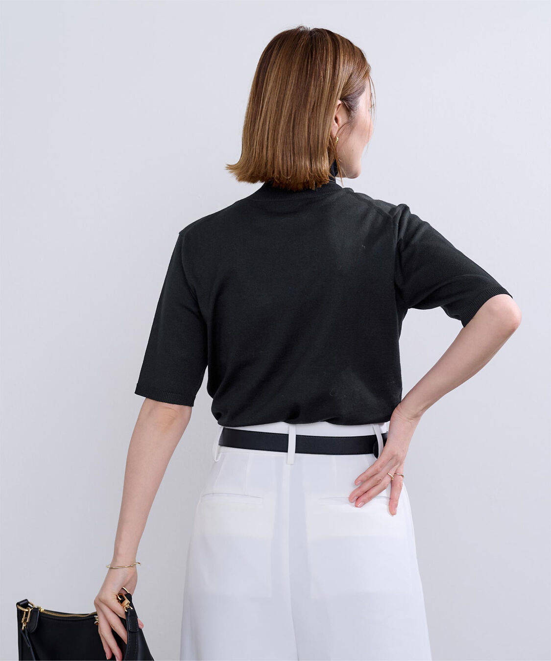 ur's「ハイネックハーフスリーブフィットニット」|ニット・セーター|