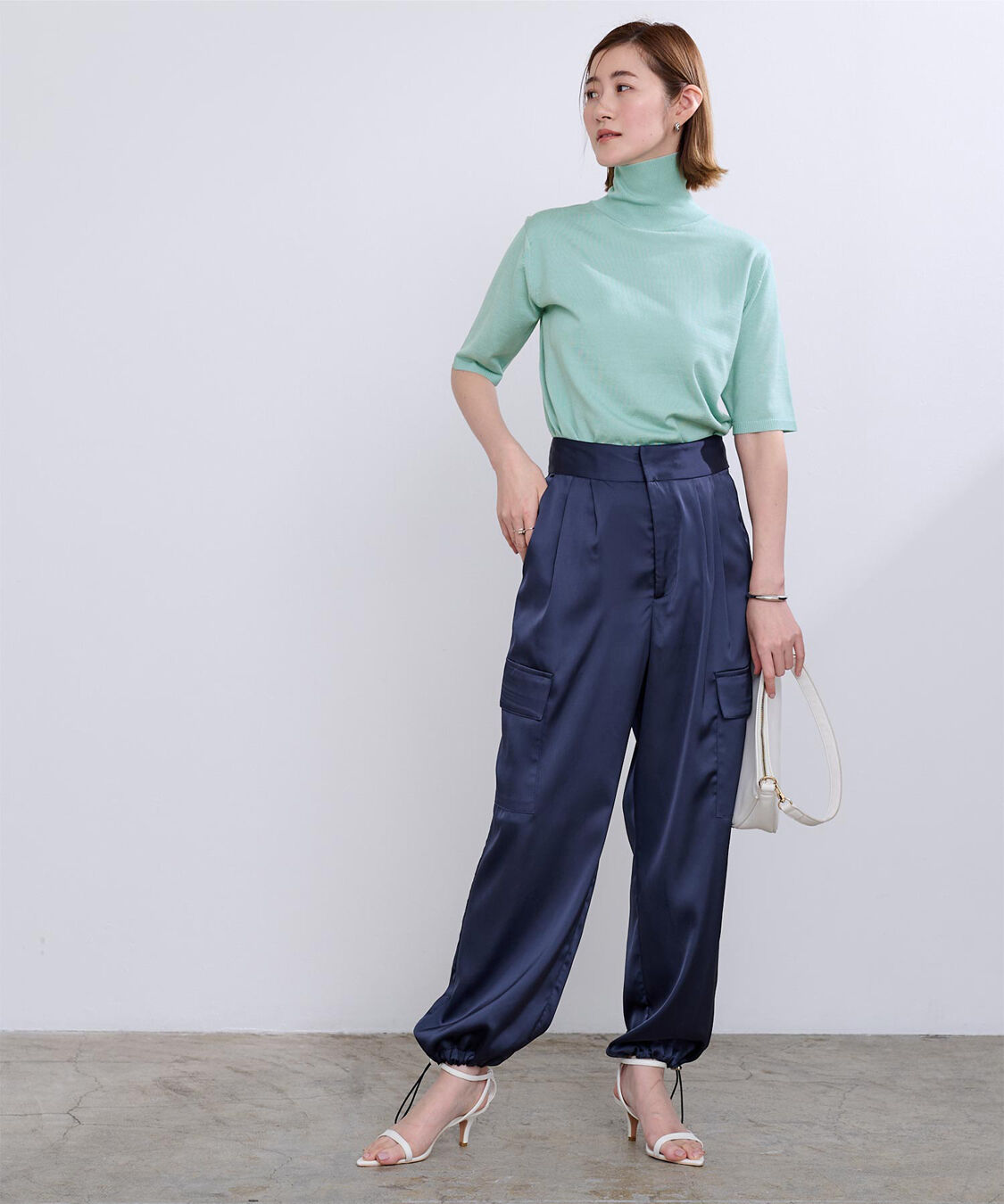 ur's「ハイネックハーフスリーブフィットニット」|ニット・セーター|