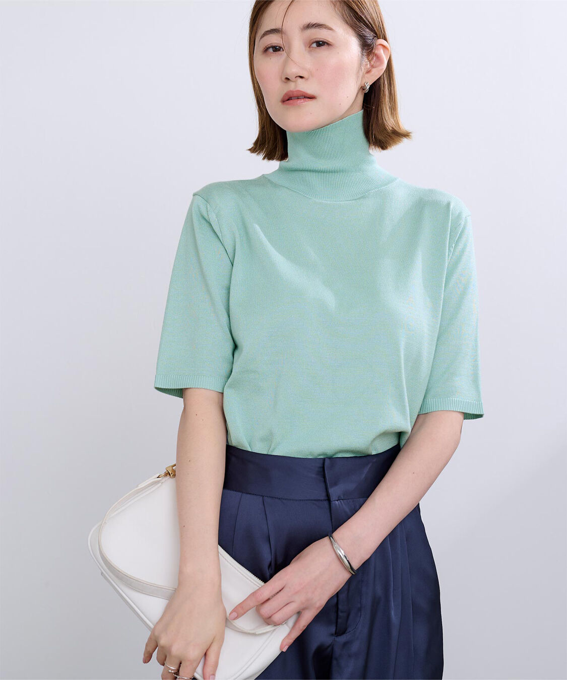 ur's「ハイネックハーフスリーブフィットニット」|ニット・セーター|