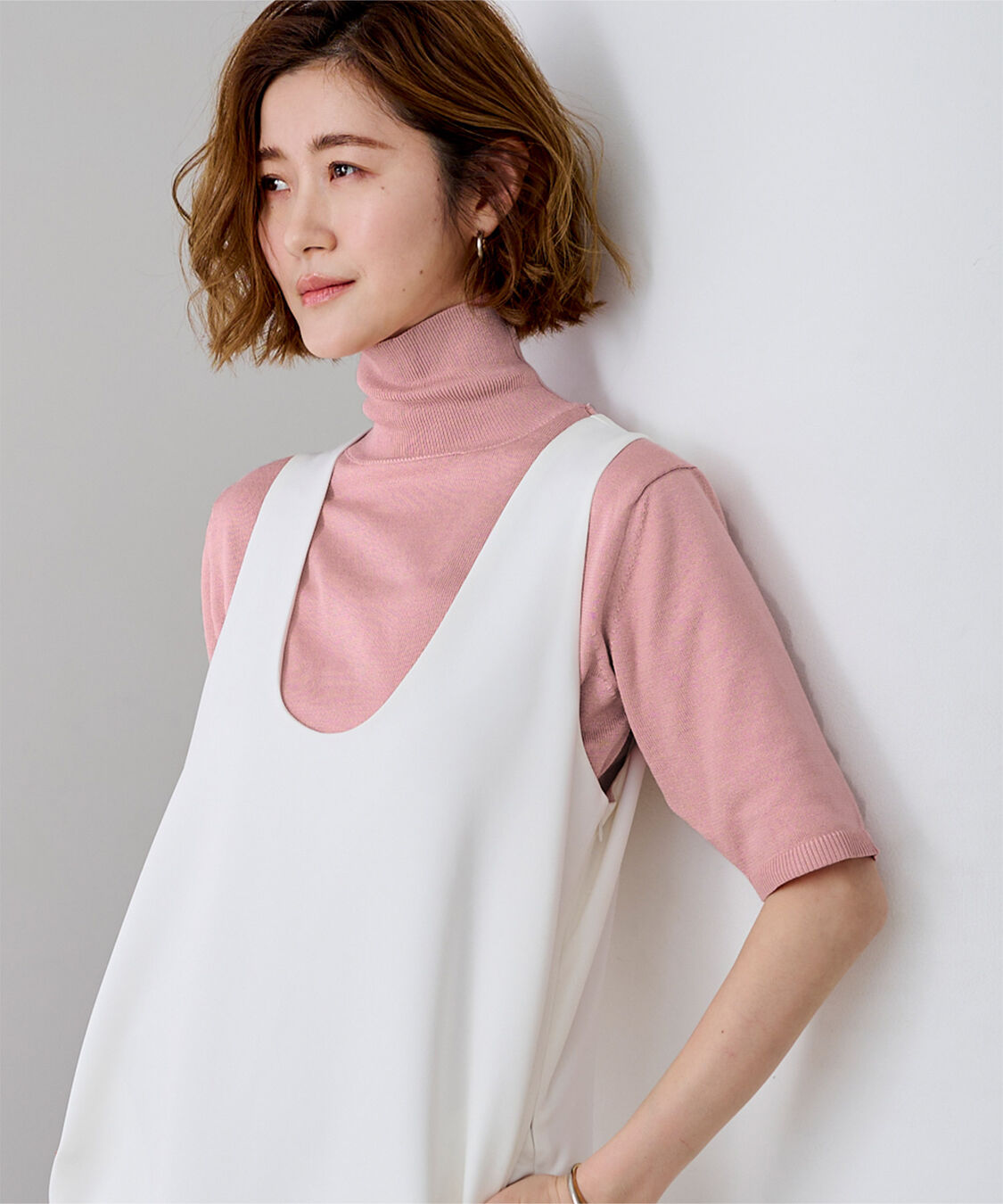 ur's「ハイネックハーフスリーブフィットニット」|ニット・セーター|