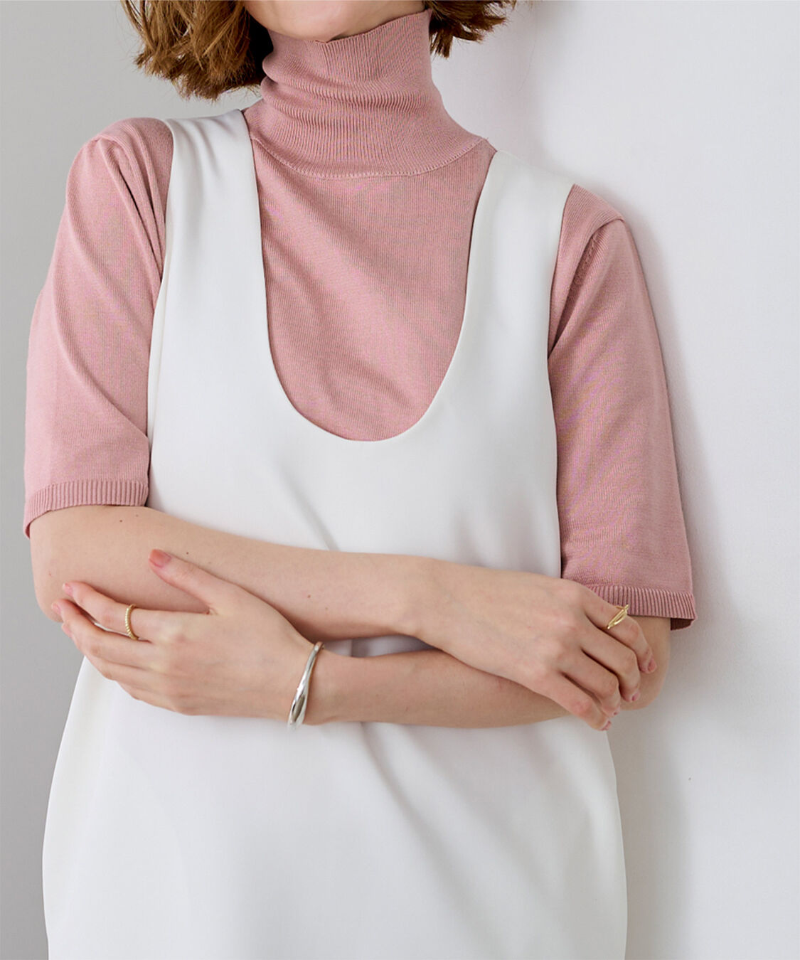 ur's「ハイネックハーフスリーブフィットニット」|ニット・セーター|