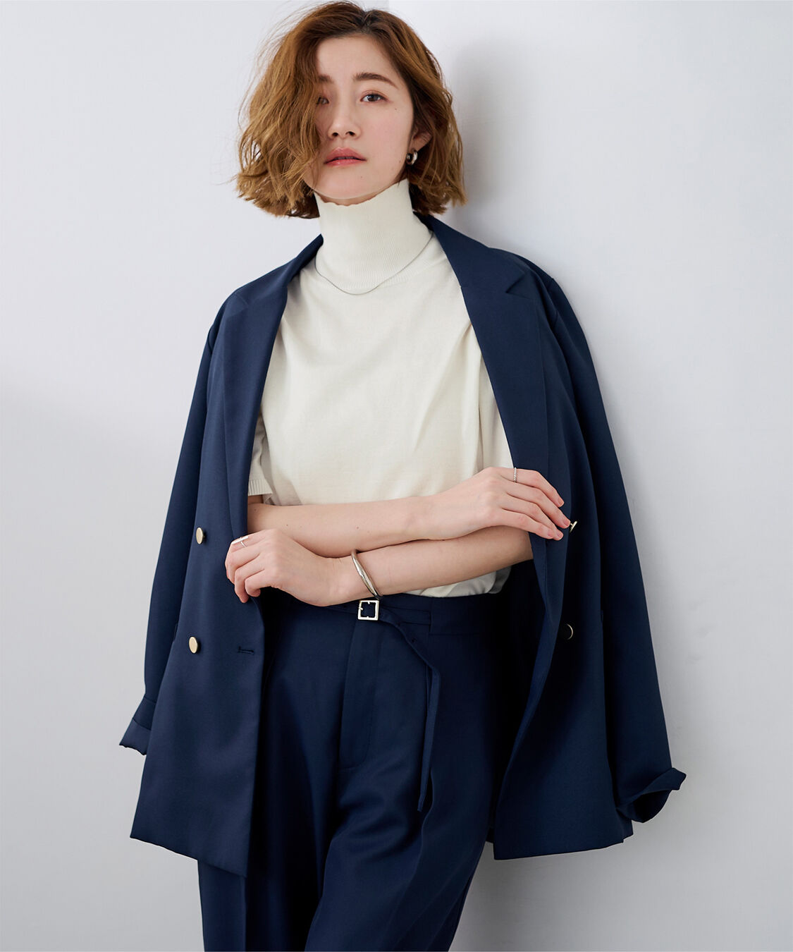 ur's「ハイネックハーフスリーブフィットニット」|ニット・セーター|