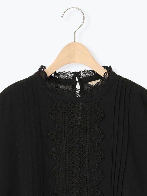 Samansa Mos2「前立てレース切替ブラウス」|シャツ・ブラウス|