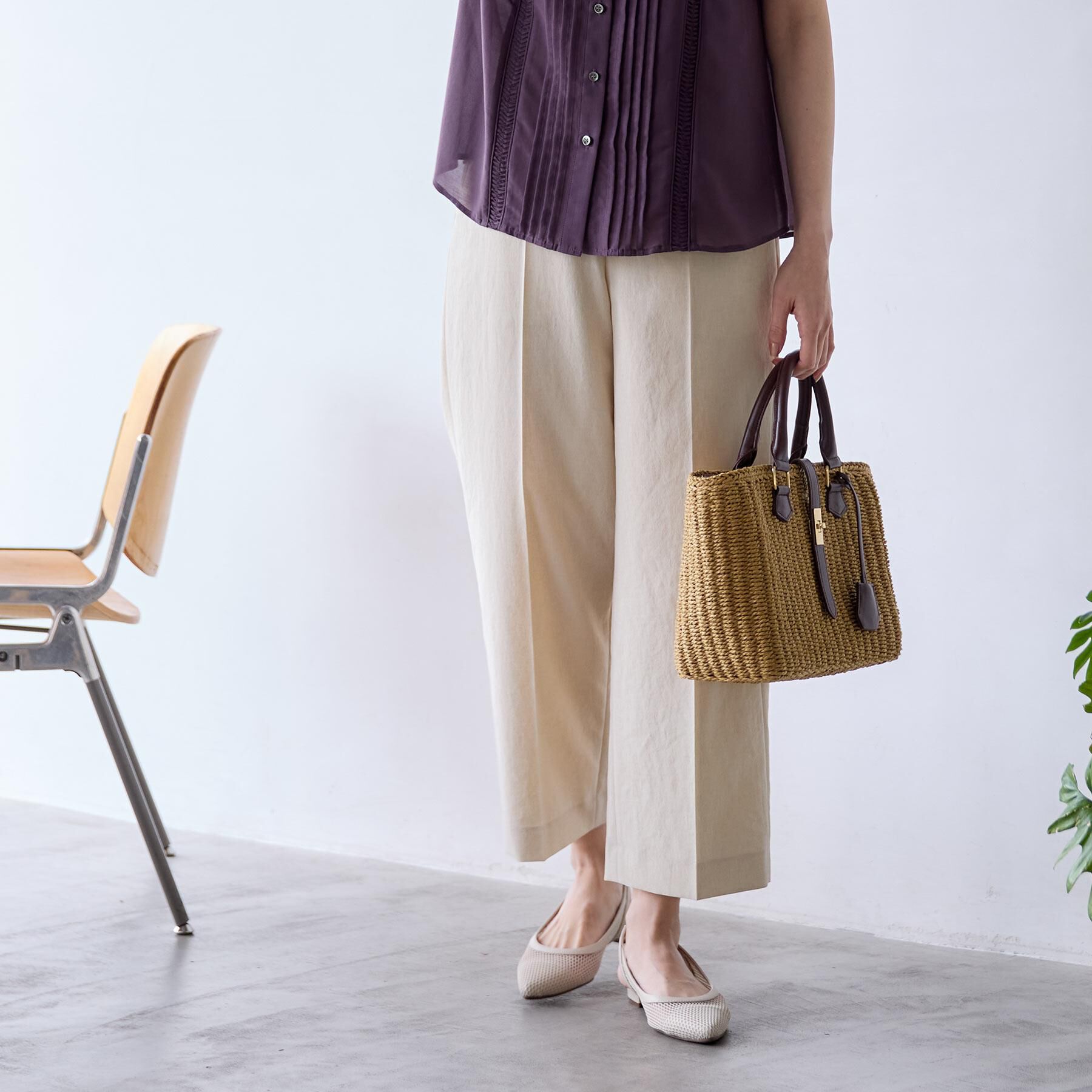 Reflect「【マシンウォッシュ可／セットアップ可／通勤におすすめ】ドライタッチストレートパンツ」|その他|ライトベージュ(05