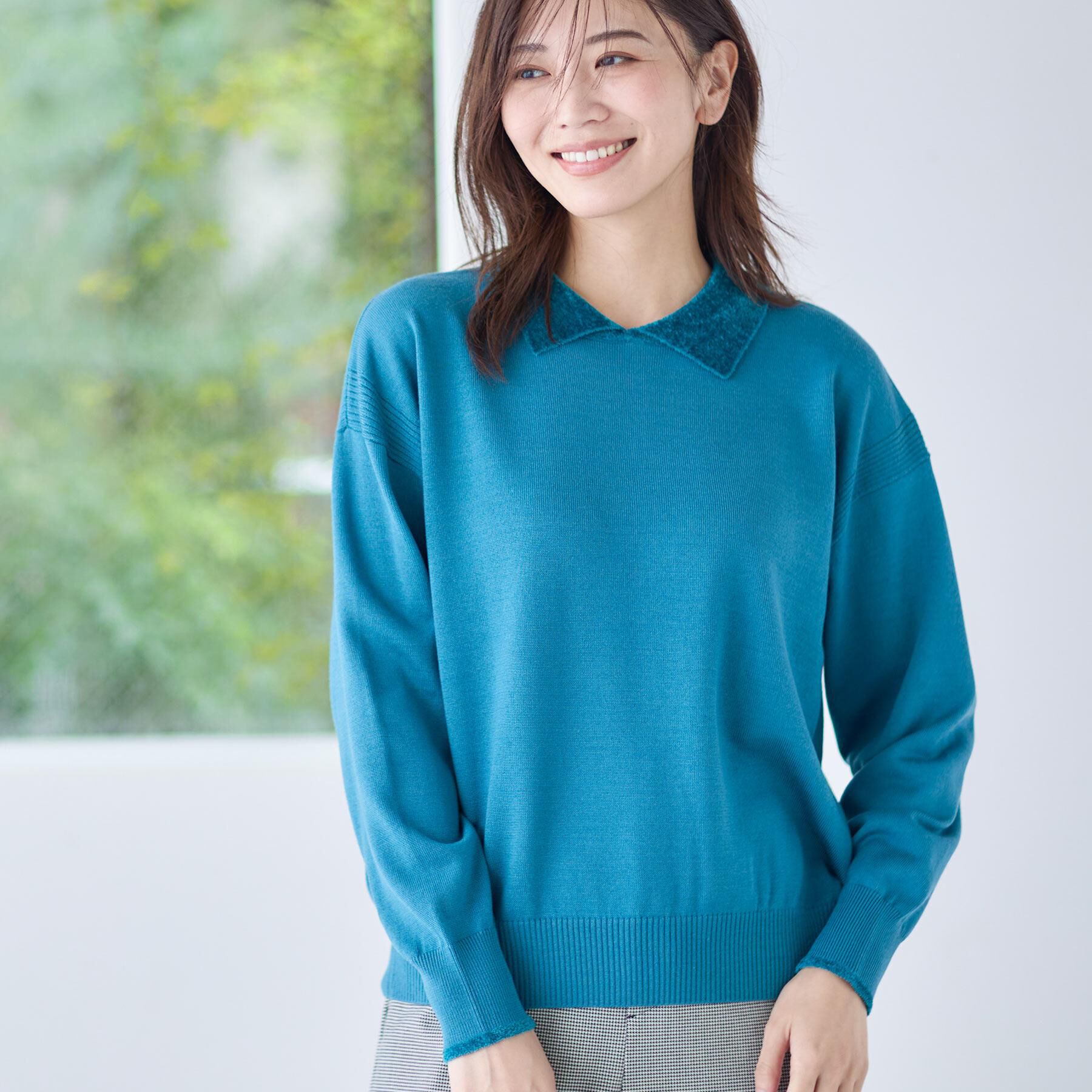 Reflect「【着映え◎】衿つきニットトップス」|ニット・セーター|