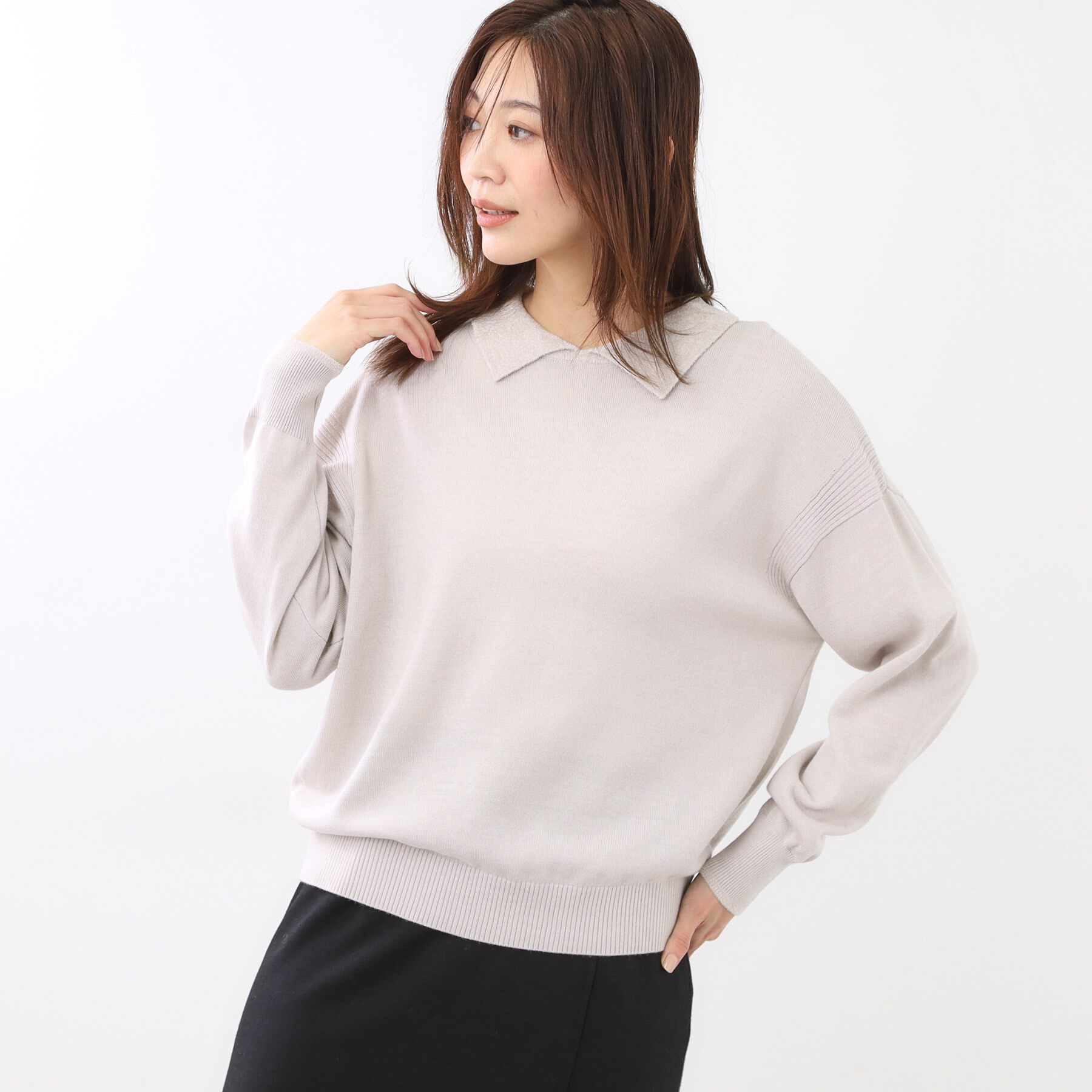 Reflect「【着映え◎】衿つきニットトップス」|ニット・セーター|