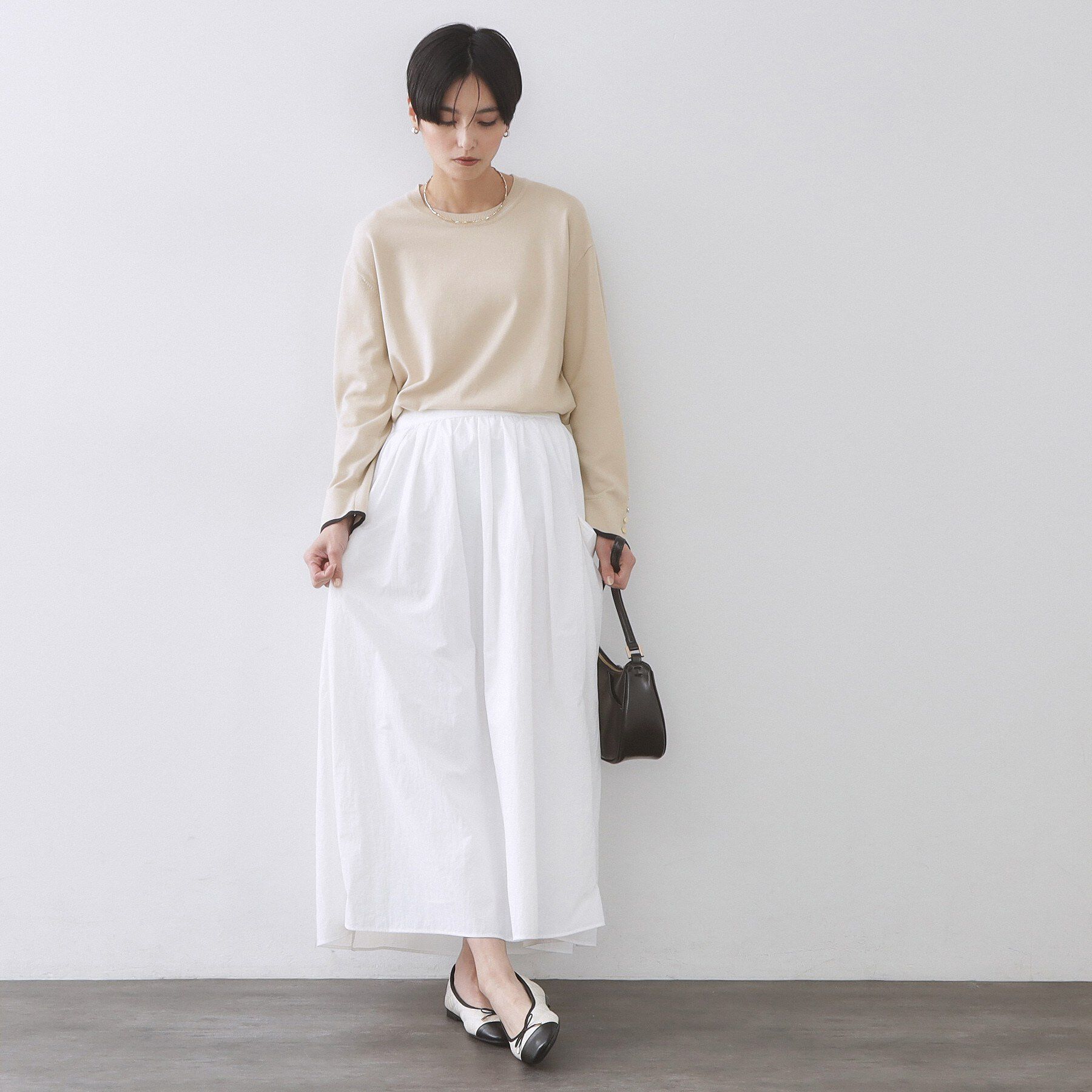 OPAQUE.CLIP「金ボタン使いリラクシーニット【洗濯機OK】」|ニット・セーター|