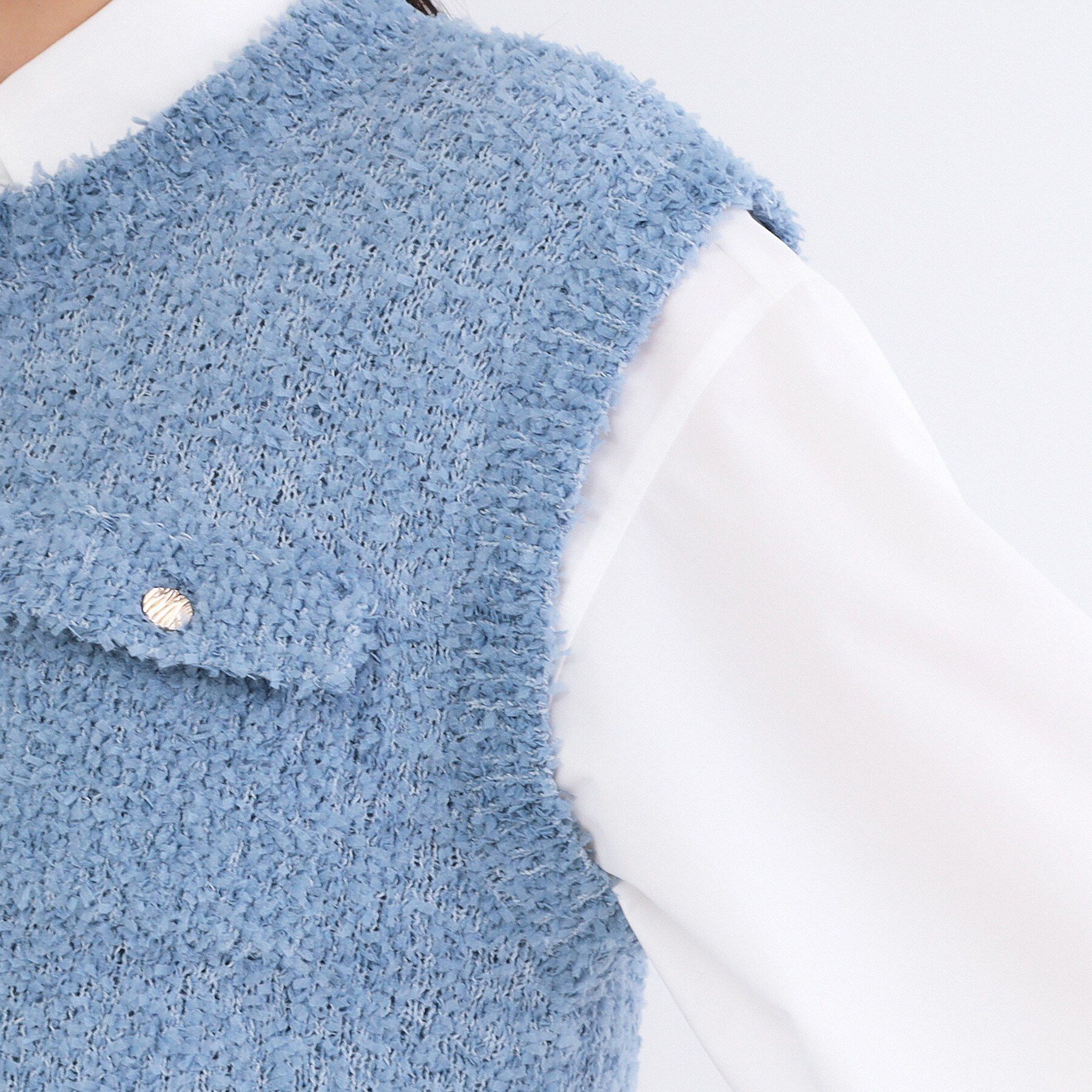 OPAQUE.CLIP「フラッグヤーン変形金ボタンニットベスト【洗濯機OK】」|ベスト・ジレ|