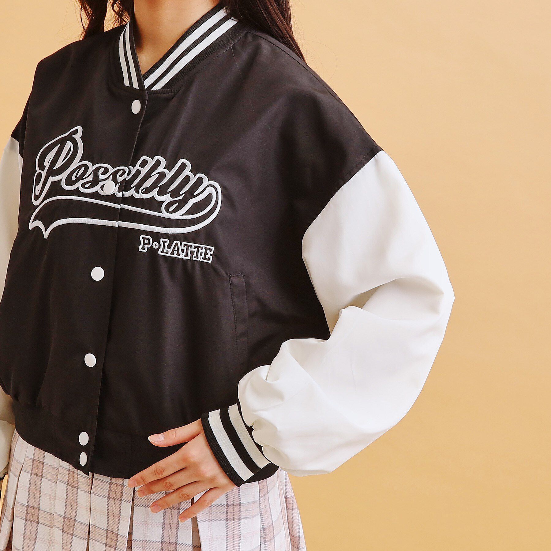 PINK-latte「アップリケスタジャン」|ブルゾン・スタジャン|