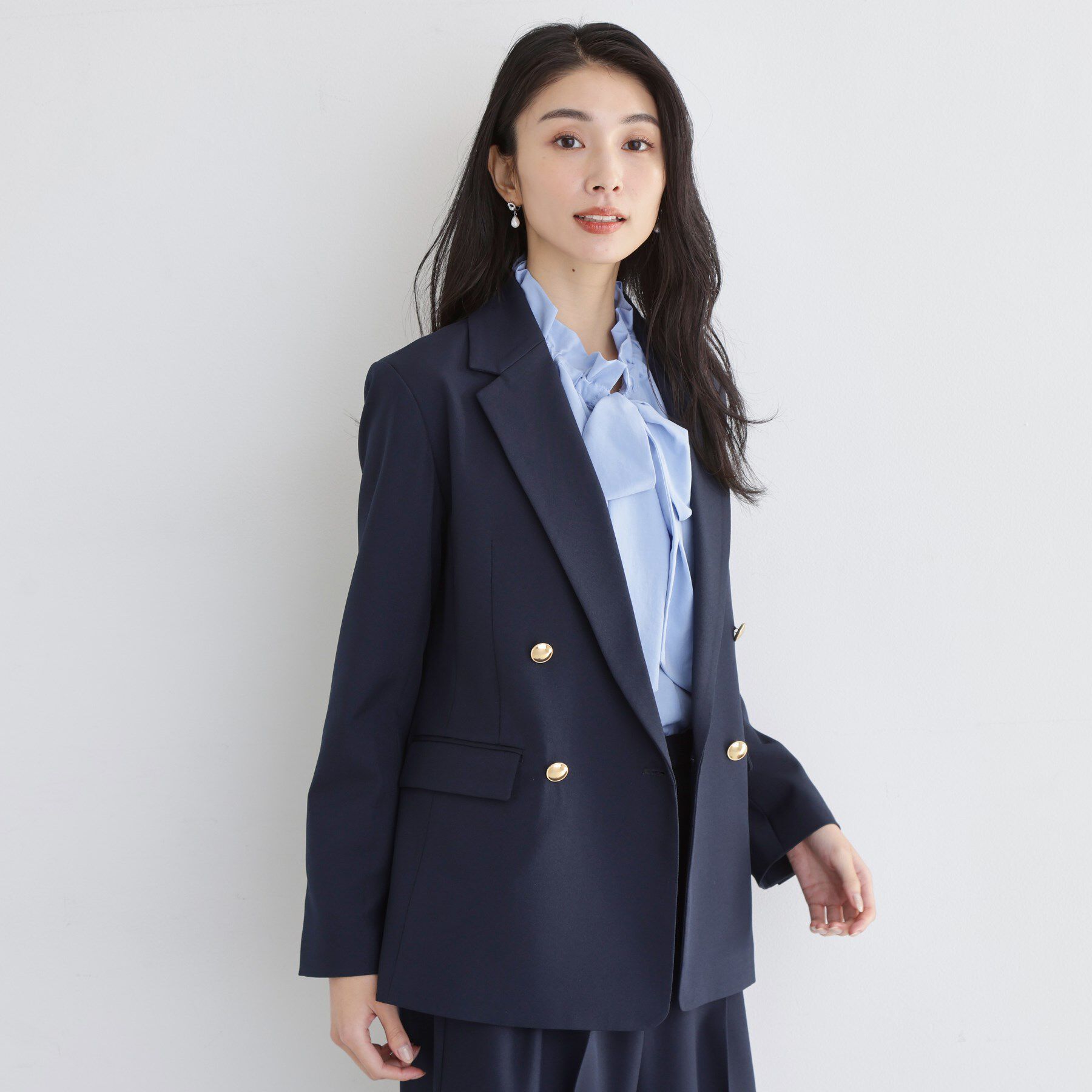 THE SHOP TK「【通勤・セレモニー】CAVIAN 金ボタンダブルブレストジャケット」|テーラードジャケット|