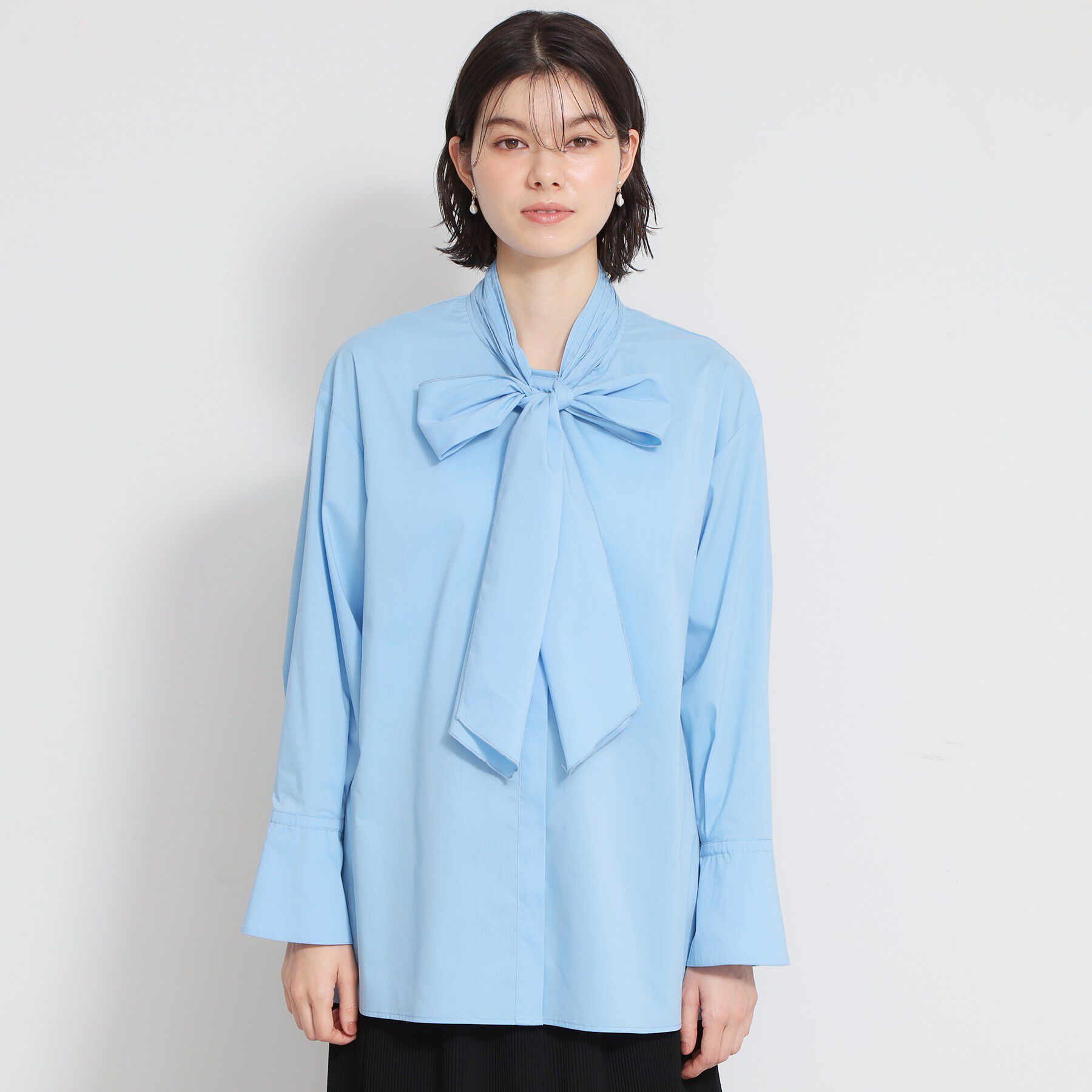 THE SHOP TK「【通勤・セレモニー】タックボウタイブラウス」|シャツ・ブラウス|