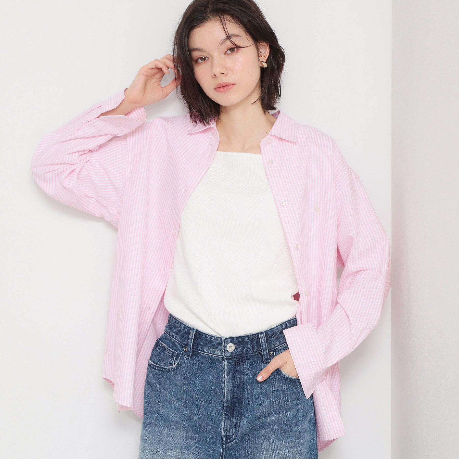 THE SHOP TK「【POLO BCS 別注】ストライプOXシャツ」|シャツ・ブラウス|ピンク(371)