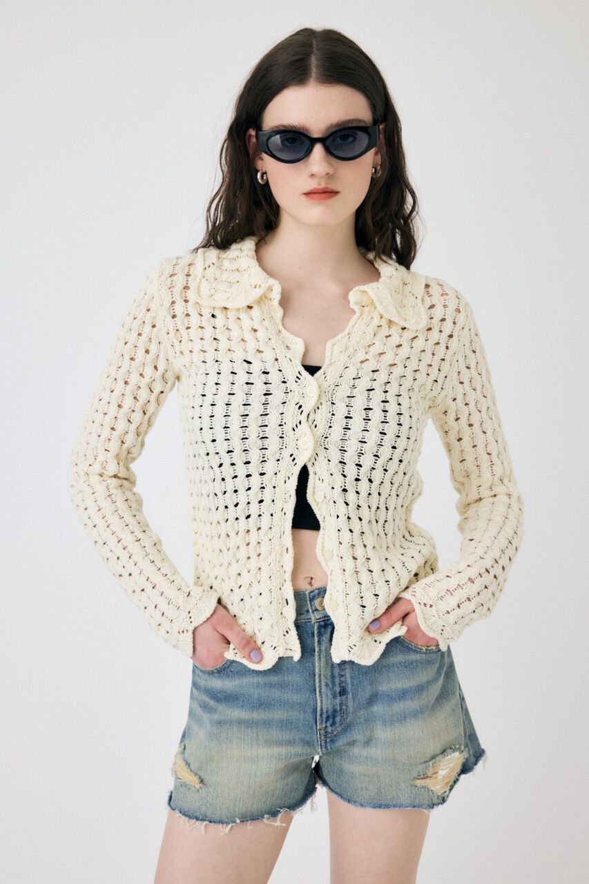 MOUSSY「OPENWORK ニットシャツ」|ニット・セーター|IVOY3