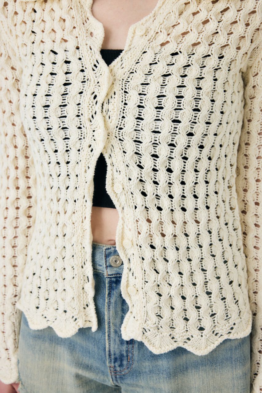 MOUSSY「OPENWORK ニットシャツ」|ニット・セーター|