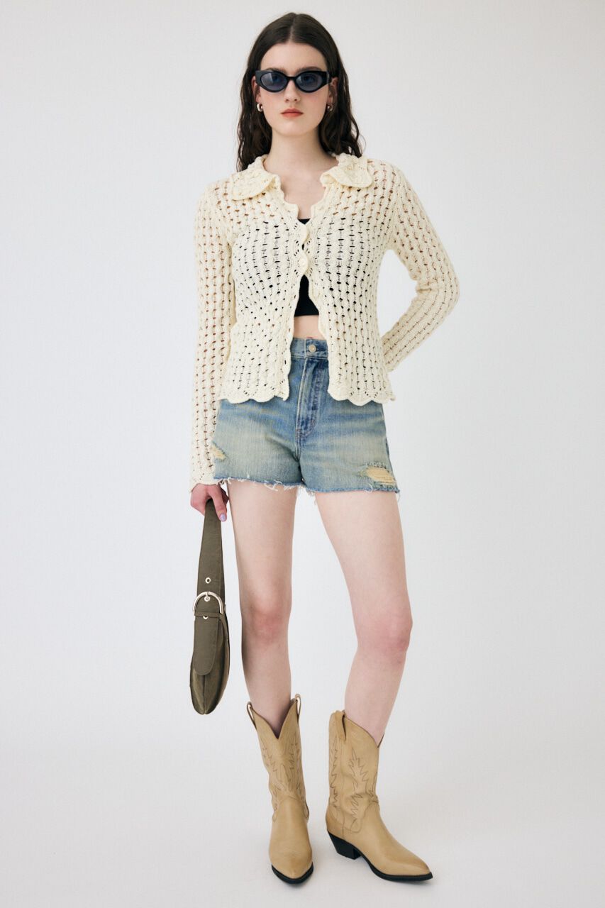 MOUSSY「OPENWORK ニットシャツ」|ニット・セーター|