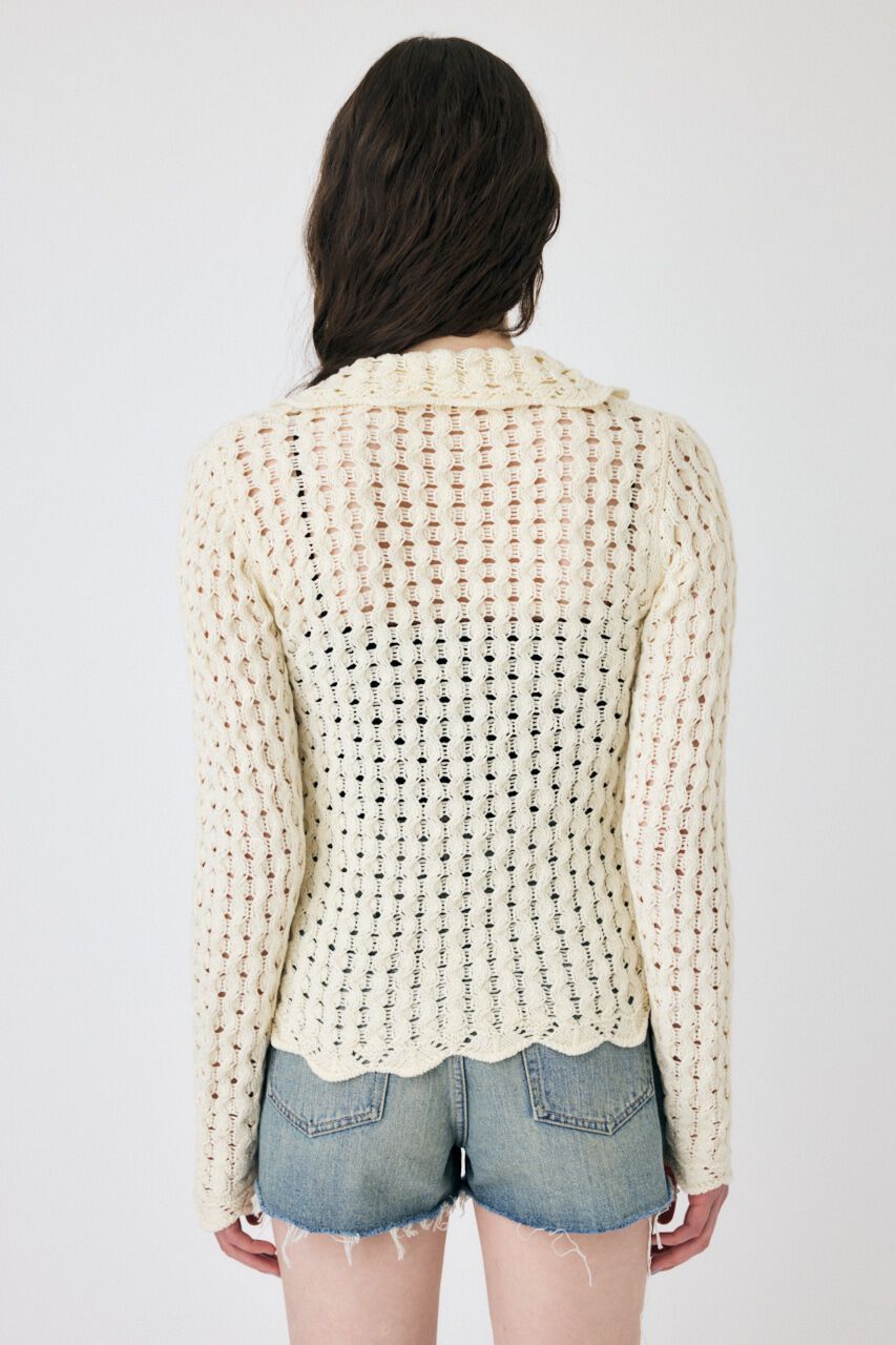 MOUSSY「OPENWORK ニットシャツ」|ニット・セーター|