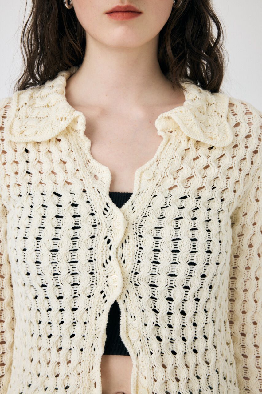 MOUSSY「OPENWORK ニットシャツ」|ニット・セーター|