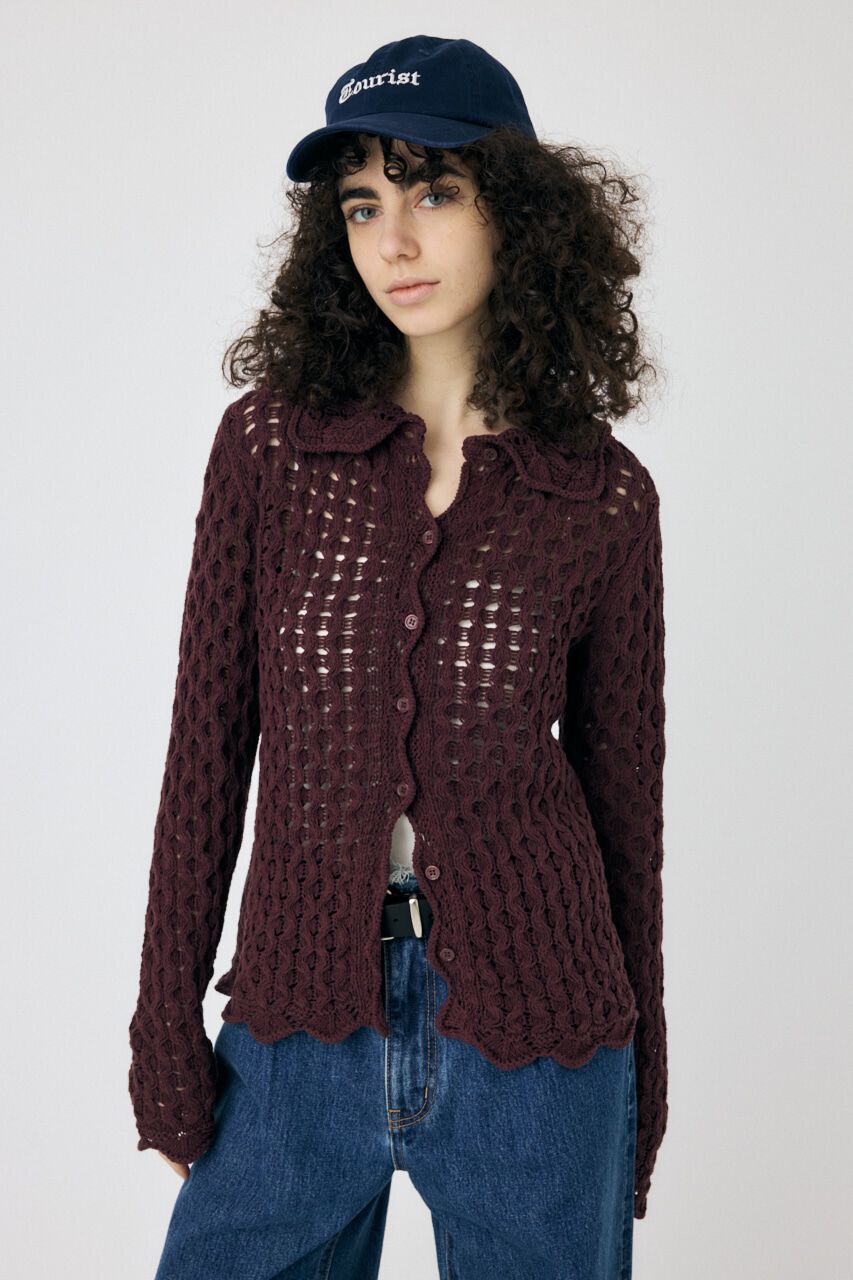 MOUSSY「OPENWORK ニットシャツ」|ニット・セーター|BRD