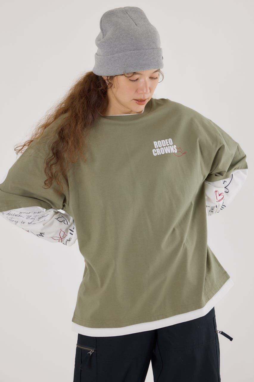 RODEO CROWNS「オーバーロゴレイヤードロングスリーブTシャツ」|Tシャツ・カットソー|