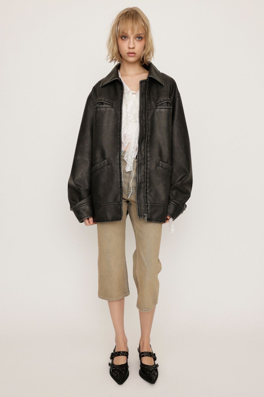 SLY「VINTAGE BOXY F／LEATHER ジャケット」|その他|
