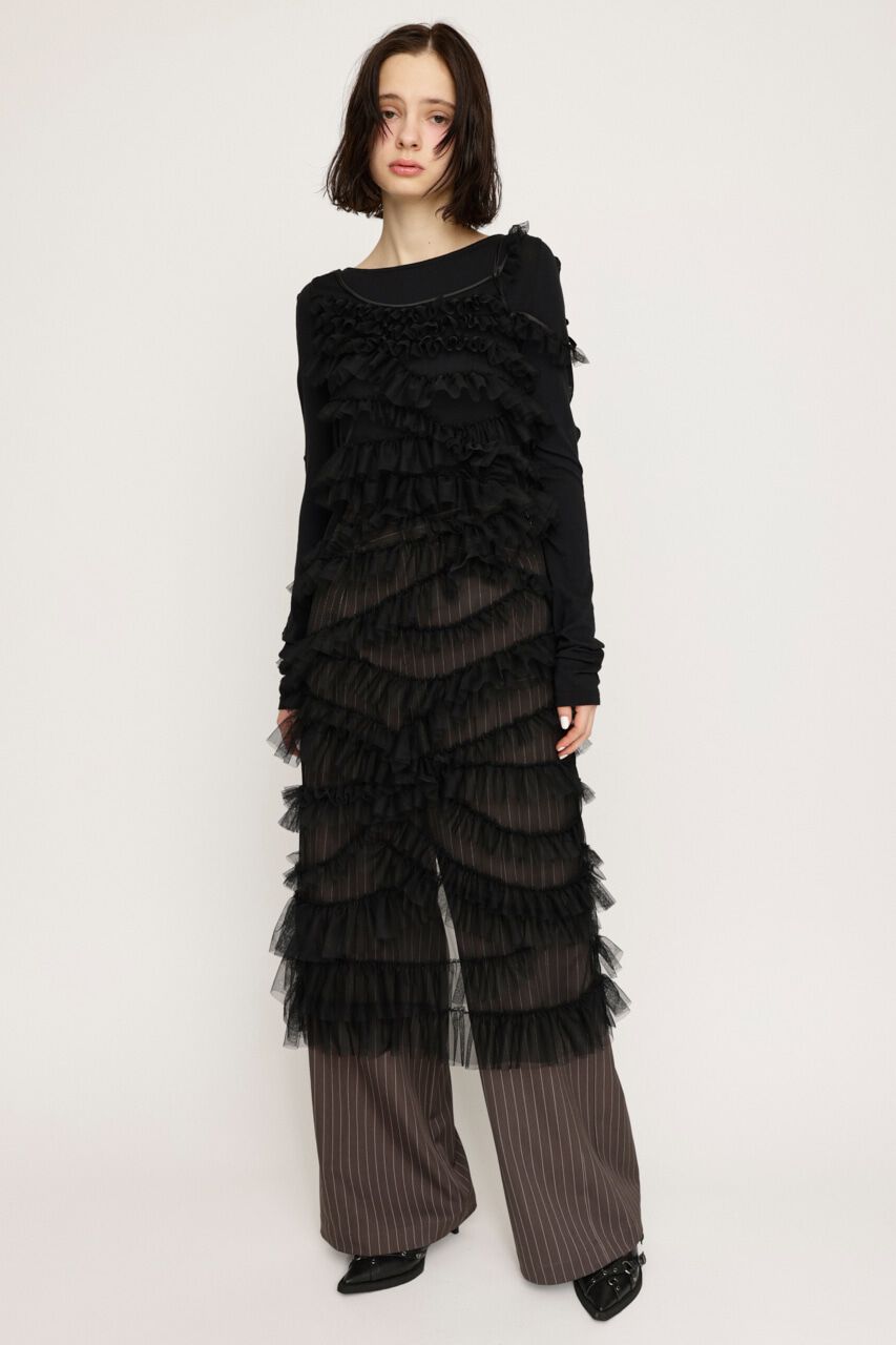SLY「FRILL LACE CAMI ワンピース」|ワンピース|BLK