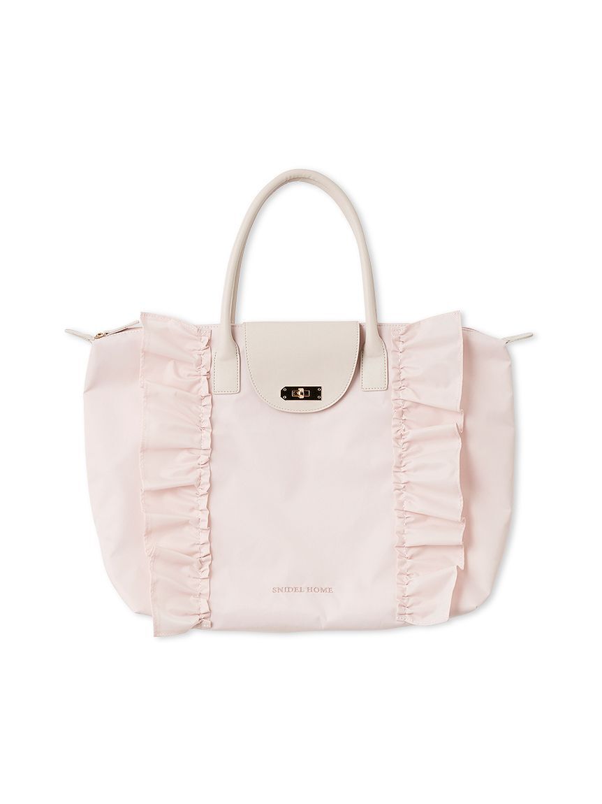 SNIDEL HOME「フリルナイロンバッグ」|ハンドバッグ|PNK