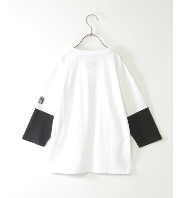 ikka kids「7分袖レイヤードロゴTシャツ（120~160cm）」|Tシャツ・カットソー|